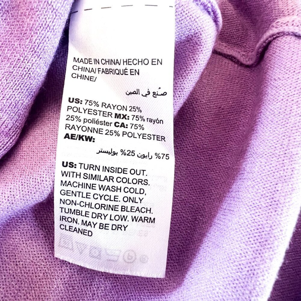 Chico's Bateau Neck Shirttail Hem Pullover Sweater Lavender Extra Large - Picture 9 of 10